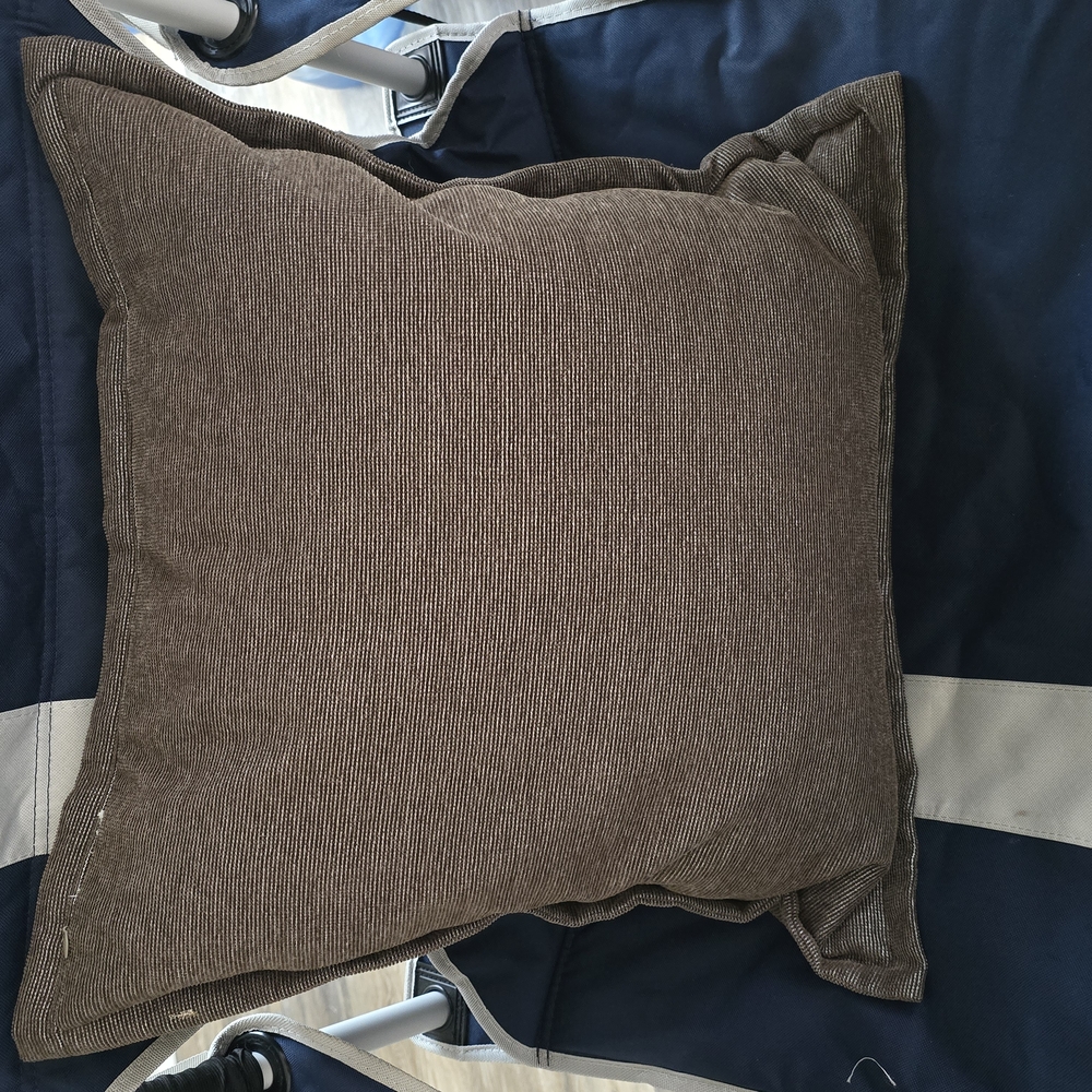 Brown Accent Pillow w/ Piped Edges,Free Shipping - Picture 3 of 3